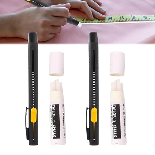 Heat Erasable Fabric Marker for Sewing, Embroidery, Quilting, Washable Erasable Replaceable Refill Marker Pen, Suitable for Cotton, Knitted Fabrics, DIY Sewing Tools (2 Set) von Generic