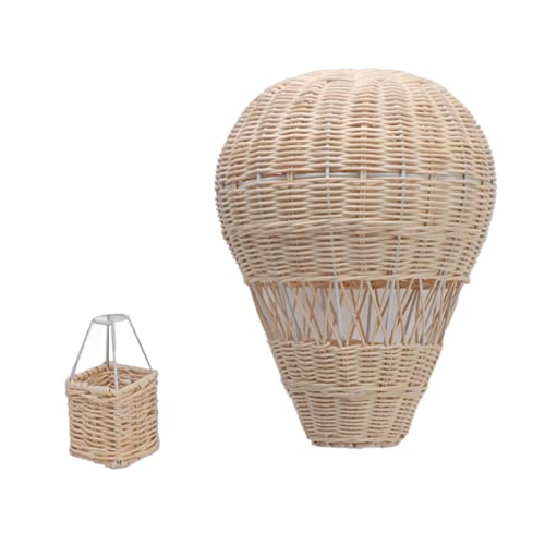 Heißluftballon-Dekorationen, Heißluftballon-Dekoration, 13 X 6,6 Cm, Rattan-Heißluftballon mit Handgewebtem Feinem Netz und Korb für Kinderzimmer Heißluftballon-Dekorationen, Heißluftballon-Dekoration, 13 X 6,6 Cm, Rattan-Heißluftballon mit Handgewebtem Feinem Netz und Korb für Kinderzimmer von Generic