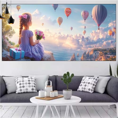Heißluftballon Diamond Painting xxl 100x200cm Diamond Painting Erwachsene Landschaft Diamant Malerei Set,Mosaikherstellung Malen Nach Zahlen Cross Stickerei Kunst Leinwand Malerei Kit,Frauen CN-962 von Generic
