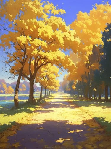 Herbst Diamond Painting Erwachsene 60x80cm Diamond Painting Klein Bastelset Kinder ab 9 jahre Diamant Malerei Wald Diamanten Malen Nach Zahlen Crystal Cross Stickerei Malerei Kits für Geschenke z60-t von Generic