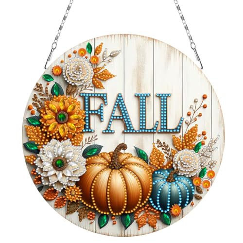 Herbst-Thema 2D/Flach DIY Spezielle Form Hängende Diamantkunst Kits Diamantmalerei Set Strass Diamantkunst Fensteranhänger DIY Wohnkultur Hängeanhänger von Generic