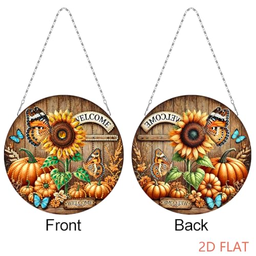 Herbst-Thema 2D/Flach DIY Spezielle Form Hängende Diamantkunst Kits Diamantmalerei Set Strass Diamantkunst Fensteranhänger DIY Wohnkultur Hängeanhänger von Generic