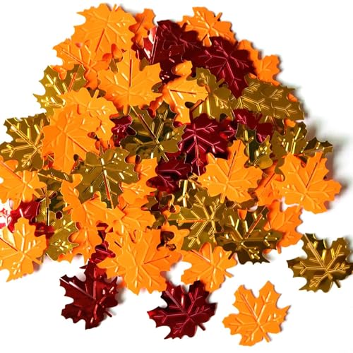 Herbst-Tischkonfetti – Thanksgiving Ahornblätter Konfetti – 15 g Thanksgiving Day Ahornblätter Pailletten Herbst Herbst Hochzeit Babyparty Party Streusel von Generic