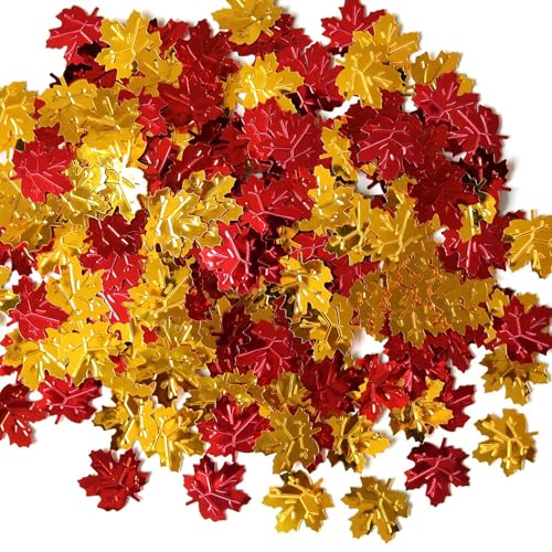 Herbstblätter-Konfetti, Herbst-Party, Tischstreu-Konfetti, 15 g, Erntedankfest, Ahornblätter, Pailletten, Herbst, Hochzeit, Babyparty, Party, Streusel von Generic