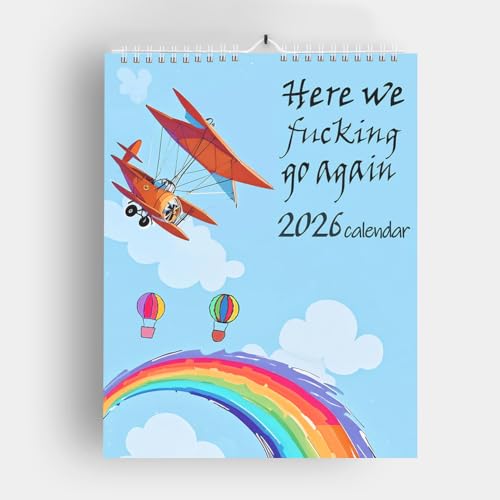 Here We Go Again 2026 Kalender Lustiger Wandkalender mit Monatsübersicht und Notizblöcken for Büro und Heim Here We Go Again 2026 Kalender Lustiger Wandkalender mit Monatsübersicht und Notizblöcken for Büro und Heim von Generic