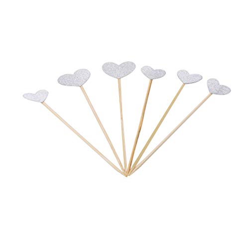 Herz Cupcake Toppers Glitter Cupcake Topper Cake Snack Dekoration für Geburtstagsfeier Hochzeit Babyparty - Farbe Silber kostengünstig und langlebig Herz Cupcake Toppers Glitter Cupcake Topper Cake Snack Dekoration für Geburtstagsfeier Hochzeit Babyparty - Farbe Silber kostengünstig und langlebig von Generic