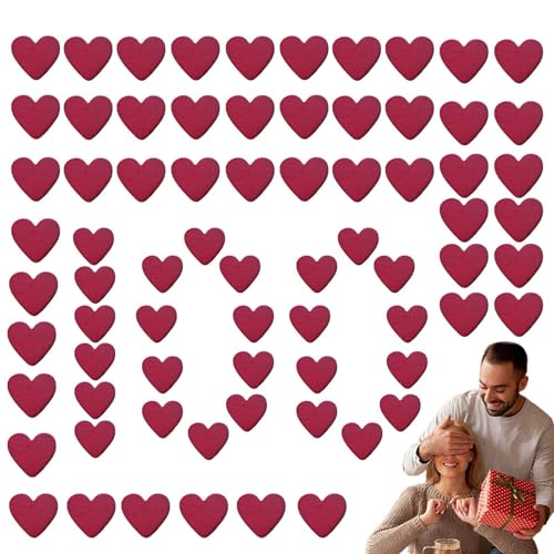 Herzdekoration aus Holz für Valentinstag, Herzornament aus Holz für Valentinstag, Tischdekoration in Herzform | Bastelmesser in Herzform, Tischdekoration mit Herzen von Generic