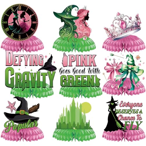 Hexe Elphaba Glinda Geburtstagsparty Tischaufsätze für Tischdekorationen, rosa und grüne Party Zubehör Wachskuchen Mittelteile, 9 Stück Hexe Elphaba Glinda Geburtstagsparty Tischaufsätze für Tischdekorationen, rosa und grüne Party Zubehör Wachskuchen Mittelteile, 9 Stück von Generic