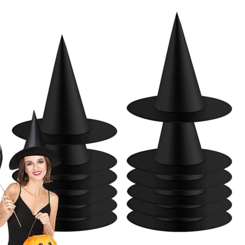Hexenhüte – Spire-Strickoberteil für Damen, Spire-Strickmütze, Wolle, gruselige Mütze, 12-teiliges Halloween-Spitzmützen-Set für Mädchen Hexenhüte – Spire-Strickoberteil für Damen, Spire-Strickmütze, Wolle, gruselige Mütze, 12-teiliges Halloween-Spitzmützen-Set für Mädchen von Generic