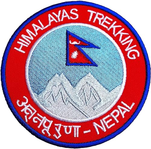 Himalayas Trekking Nepal Patch (3,5 Zoll) Aufbügel/Aufnäher, bestickt, Reise-Souvenir-Abzeichen, DIY-Geschenk-Flicken von Generic