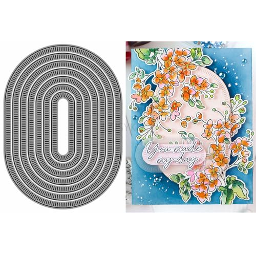 Hintergrund-Stanzformen für Kartenherstellung, ovale Metall-Stanzformen für Papier, Scrapbooking, DIY-Schablonen für Album, Party, Hochzeit, Festivals, Dekoration Hintergrund-Stanzformen für Kartenherstellung, ovale Metall-Stanzformen für Papier, Scrapbooking, DIY-Schablonen für Album, Party, Hochzeit, Festivals, Dekoration von Generic