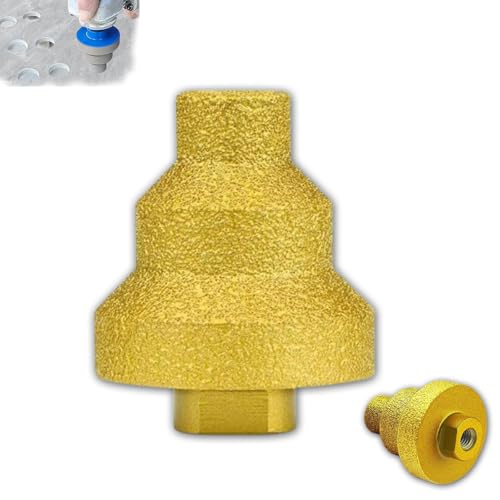 Hocheffizienter Diamant-Hohlbohrer, Diamant-Stufen-Pagodenbohrer, mehrschichtiger konischer Lochöffner, Metallsägen-Set, 20-35-50 mm Porzellanreibahle (gold) von Generic