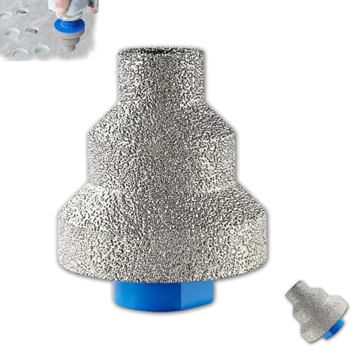 Hocheffizienter Diamant-Hohlbohrer, Diamant-Stufen-Pagodenbohrer, mehrschichtiger konischer Lochöffner, Metallsägen-Set, 20-35-50 mm Porzellanreibahle (silver) von Generic