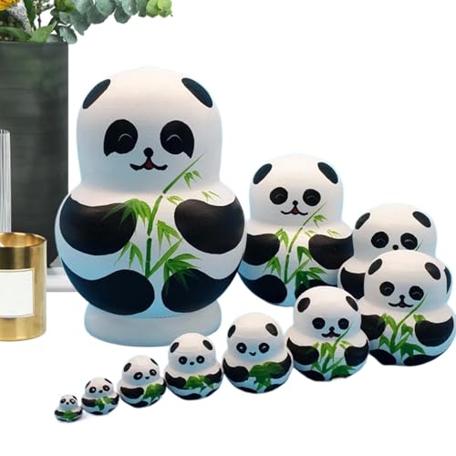 Hölzerne stapelbare Nistpuppen,Holz Panda Nistpuppen Spielzeug | Cartoon Nistpuppen - Lustige Heimdekoration, schönes Nistspielzeug für Weihnachten, Neujahr, Halloween, Thanksgiving Hölzerne stapelbare Nistpuppen,Holz Panda Nistpuppen Spielzeug | Cartoon Nistpuppen - Lustige Heimdekoration, schönes Nistspielzeug für Weihnachten, Neujahr, Halloween, Thanksgiving von Generic
