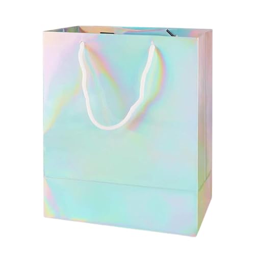 Holographische Papiertüten – Beutel mit Griffen für Gastgeschenke, Holographische Papiertüten für Geschenke und Partys – Multifunktionstasche mit Griff für Geburtstag Hochzeit für kleines Spielzeug von Generic