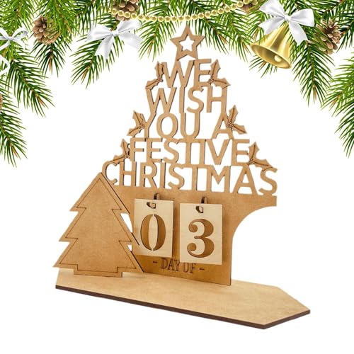 Holz Adventskalender in Form eines Hauses, Holz Countdown Adventskalender | 2025 Hausform Weihnachten Adventskalender Holzbrett,Winterfest Hohl Buchstabe Design Zeichen Holz Adventskalender in Form eines Hauses, Holz Countdown Adventskalender | 2025 Hausform Weihnachten Adventskalender Holzbrett,Winterfest Hohl Buchstabe Design Zeichen von Generic