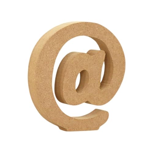 Holz Alphabet Buchstaben (A-Z), Zahlen (0-9) 10CM Ornament Großbuchstaben Holzhandwerk DIY Alphabet Kreativ Wohnzimmer Schlafzimmer Bar Party Deko (@,10 * 10 * 1.5CM) von Generic