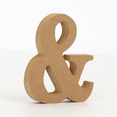 Holz Alphabet Buchstaben (A-Z), Zahlen (0-9) 10CM Ornament Großbuchstaben Holzhandwerk DIY Alphabet Kreativ Wohnzimmer Schlafzimmer Bar Party Deko (&,10 * 10 * 1.5CM) von Generic