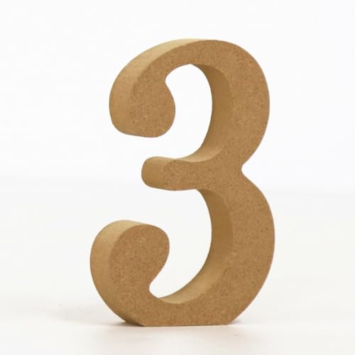 Holz Alphabet Buchstaben (A-Z), Zahlen (0-9) 10CM Ornament Großbuchstaben Holzhandwerk DIY Alphabet Kreativ Wohnzimmer Schlafzimmer Bar Party Deko (3,10 * 10 * 1.5CM) von Generic
