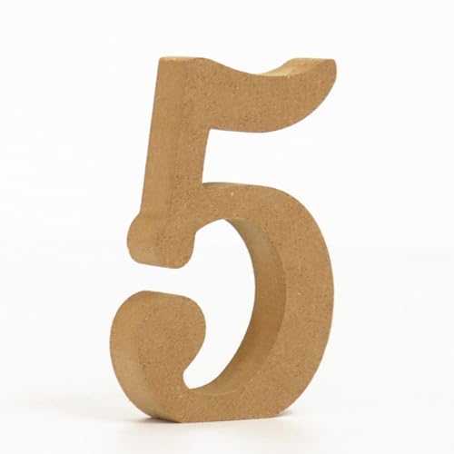 Holz Alphabet Buchstaben (A-Z), Zahlen (0-9) 10CM Ornament Großbuchstaben Holzhandwerk DIY Alphabet Kreativ Wohnzimmer Schlafzimmer Bar Party Deko (5,10 * 10 * 1.5CM) von Generic