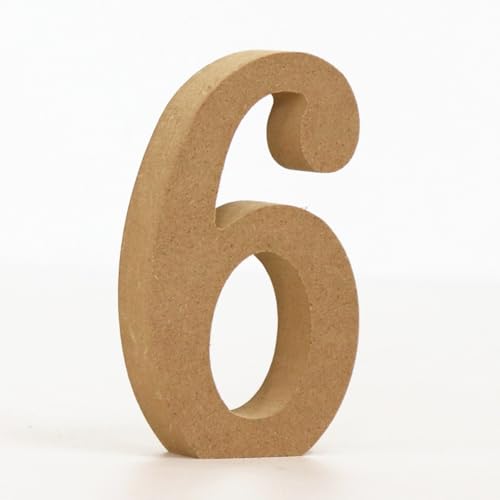 Holz Alphabet Buchstaben (A-Z), Zahlen (0-9) 10CM Ornament Großbuchstaben Holzhandwerk DIY Alphabet Kreativ Wohnzimmer Schlafzimmer Bar Party Deko (6,10 * 10 * 1.5CM) von Generic