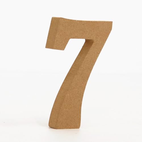 Holz Alphabet Buchstaben (A-Z), Zahlen (0-9) 10CM Ornament Großbuchstaben Holzhandwerk DIY Alphabet Kreativ Wohnzimmer Schlafzimmer Bar Party Deko (7,10 * 10 * 1.5CM) von Generic