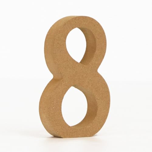 Holz Alphabet Buchstaben (A-Z), Zahlen (0-9) 10CM Ornament Großbuchstaben Holzhandwerk DIY Alphabet Kreativ Wohnzimmer Schlafzimmer Bar Party Deko (8,10 * 10 * 1.5CM) von Generic