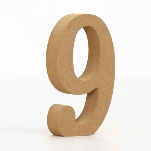 Holz Alphabet Buchstaben (A-Z), Zahlen (0-9) 10CM Ornament Großbuchstaben Holzhandwerk DIY Alphabet Kreativ Wohnzimmer Schlafzimmer Bar Party Deko (9,10 * 10 * 1.5CM) von Generic