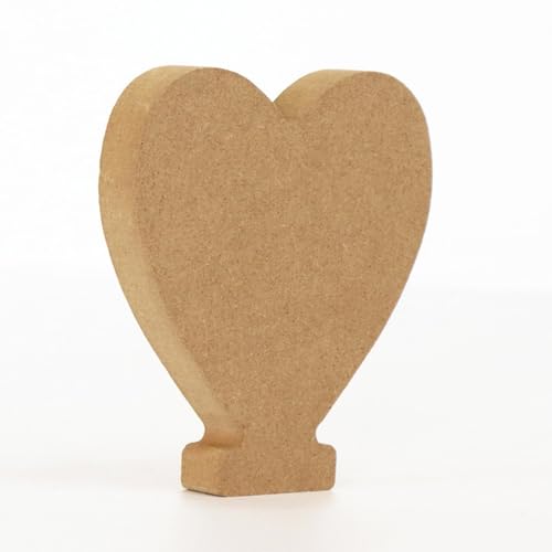 Holz Alphabet Buchstaben (A-Z), Zahlen (0-9) 10CM Ornament Großbuchstaben Holzhandwerk DIY Alphabet Kreativ Wohnzimmer Schlafzimmer Bar Party Deko (Herz,10 * 10 * 1.5CM) von Generic
