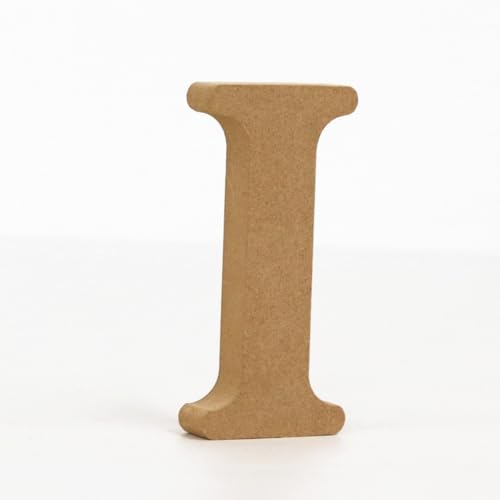 Holz Alphabet Buchstaben (A-Z), Zahlen (0-9) 10CM Ornament Großbuchstaben Holzhandwerk DIY Alphabet Kreativ Wohnzimmer Schlafzimmer Bar Party Deko (I,10 * 10 * 1.5CM) von Generic