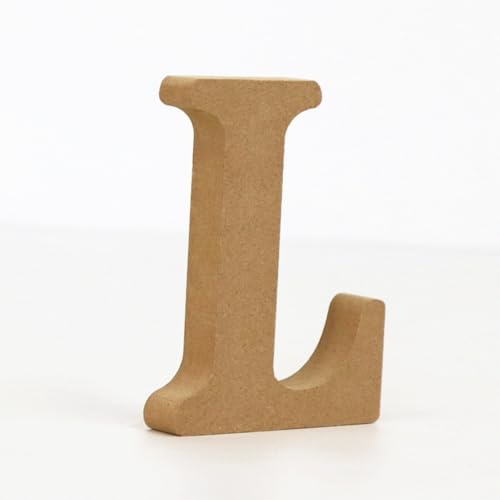 Holz Alphabet Buchstaben (A-Z), Zahlen (0-9) 10CM Ornament Großbuchstaben Holzhandwerk DIY Alphabet Kreativ Wohnzimmer Schlafzimmer Bar Party Deko (L,10 * 10 * 1.5CM) von Generic