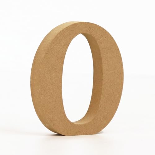 Holz Alphabet Buchstaben (A-Z), Zahlen (0-9) 10CM Ornament Großbuchstaben Holzhandwerk DIY Alphabet Kreativ Wohnzimmer Schlafzimmer Bar Party Deko (O,10 * 10 * 1.5CM) von Generic