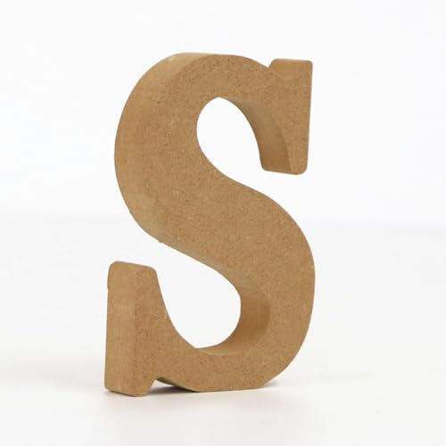 Holz Alphabet Buchstaben (A-Z), Zahlen (0-9) 10CM Ornament Großbuchstaben Holzhandwerk DIY Alphabet Kreativ Wohnzimmer Schlafzimmer Bar Party Deko (S,10 * 10 * 1.5CM) von Generic
