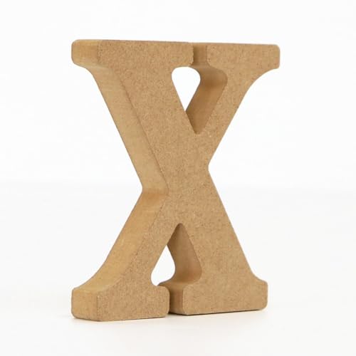 Holz Alphabet Buchstaben (A-Z), Zahlen (0-9) 10CM Ornament Großbuchstaben Holzhandwerk DIY Alphabet Kreativ Wohnzimmer Schlafzimmer Bar Party Deko (X,10 * 10 * 1.5CM) von Generic