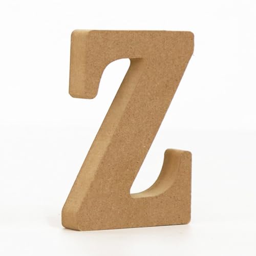 Holz Alphabet Buchstaben (A-Z), Zahlen (0-9) 10CM Ornament Großbuchstaben Holzhandwerk DIY Alphabet Kreativ Wohnzimmer Schlafzimmer Bar Party Deko (Z,10 * 10 * 1.5CM) von Generic