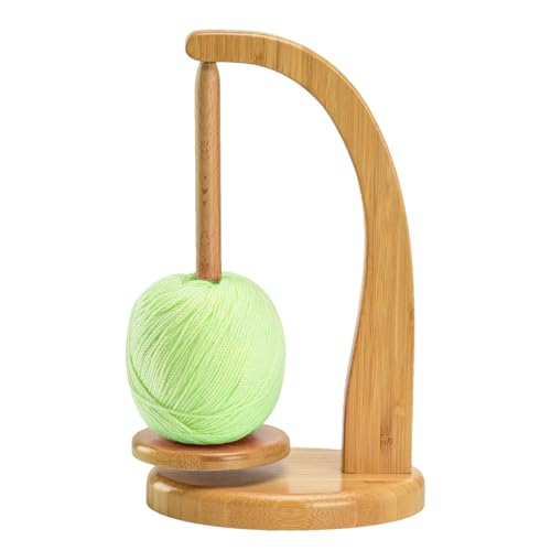 Holz Garnhalter - Garnhalter | Garne Spinner | Rotierende Magnetische Hakenhalter | Platzsparender Nähdraht Aufhänger | 320g Lager Spulenregal für Häkeln Stricken Zubehör von Generic