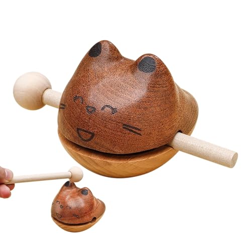 Holzblock-Musikinstrument – Percussion-Instrument mit Holzfigur zum Stressabbau – Schreibtisch-Ornament für Musikinstrument, lustiges und kreatives Musikinstrument für von Generic