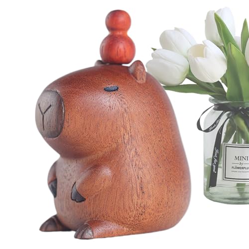 Holzfiguren aus Holz - Rustikale Tierskulptur aus Holz | Elegante Kapbarenfigur für Schreibtisch, Regal oder Wohnzimmer, Kapibara und Tierliebhaber Holzfiguren aus Holz - Rustikale Tierskulptur aus Holz | Elegante Kapbarenfigur für Schreibtisch, Regal oder Wohnzimmer, Kapibara und Tierliebhaber von Generic