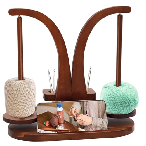 Holzgarnhalter - Doppelwollkugelhalter | Hölzerne Häkelgarnkugel Lagerhalter | Rotierende Spindelspender Stricken Aufbewahrung für Frauen Mutter Handwerker Erwachsene Familienliebhaber Freunde Oma Oma Holzgarnhalter - Doppelwollkugelhalter | Hölzerne Häkelgarnkugel Lagerhalter | Rotierende Spindelspender Stricken Aufbewahrung für Frauen Mutter Handwerker Erwachsene Familienliebhaber Freunde Oma Oma von Generic
