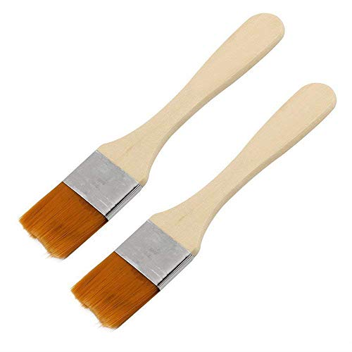 Holzgriff Ölgemälde Pinsel Künstlerpinsel Set Aquarellfarbe Werkzeug Für Acryl Öl Plein Air Malerei und Wandmalerei 2 Stück Orange Flink von Generic