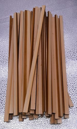 Holzleisten zum Basteln 50 er-Pack - Unlackiertes Tannenholz für Modelle, Deko - Holz zum Basteln, DIY-Kunstbedarf… (300 * 10 * 6 mm) von Generic