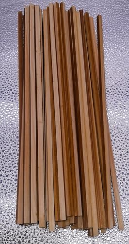 Holzleisten zum Basteln 50 er-Pack - Unlackiertes Tannenholz für Modelle, Deko - Holz zum Basteln, DIY-Kunstbedarf… (300 * 6 * 6 mm) von Generic
