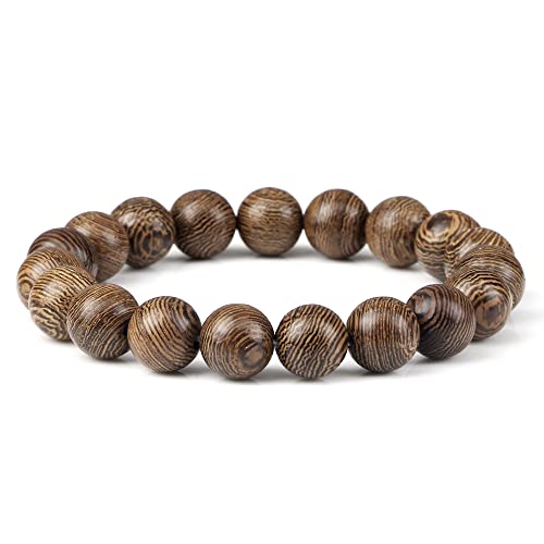 Holzperlen-Armband, tibetischer Buddha-Rosenkranz, handgefertigte Armbänder for Männer und Frauen, Yoga, Meditation, Gebet, Perlengeschenke(21cm,Wooden-10mm) von Generic