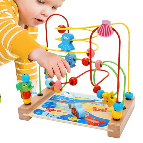 Holzperlen -Labyrinth -Spielzeug - Buntes Achterbahn -Aktivitätszentrum, Bildungsdrahtpuzzle für Kleinkinder | Holzspielzeug für, inspirierte Entwicklung von Feinmotorik, Safe Ler Holzperlen -Labyrinth -Spielzeug - Buntes Achterbahn -Aktivitätszentrum, Bildungsdrahtpuzzle für Kleinkinder | Holzspielzeug für, inspirierte Entwicklung von Feinmotorik, Safe Ler von Generic