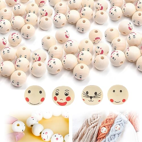 Holzperlen Lächeln Gesicht,100 Stück Holzperlen mit Gesicht,20mm Smile Natur, Diy Bastelarbeiten Dekorationen, für Schmuck Armband Halskette Bastelzubehör Holzperlen Lächeln Gesicht,100 Stück Holzperlen mit Gesicht,20mm Smile Natur, Diy Bastelarbeiten Dekorationen, für Schmuck Armband Halskette Bastelzubehör von Generic