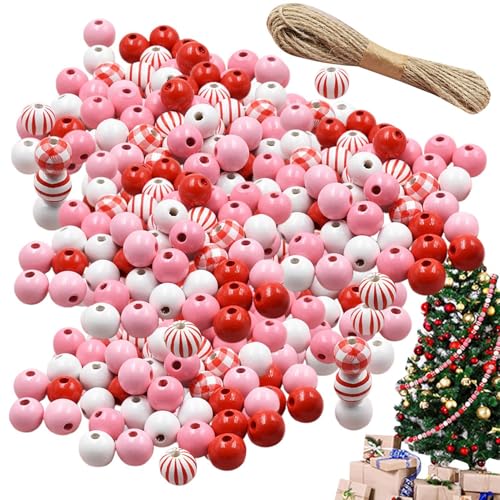 Holzperlen zum Basteln von San - Perlen für Armband von San, 200 Stück runde bunte Abstandsperlen, runde Kugel 0,63 Zoll mit Seil, Bauernhof Perlen für Holzperlen zum Basteln von San - Perlen für Armband von San, 200 Stück runde bunte Abstandsperlen, runde Kugel 0,63 Zoll mit Seil, Bauernhof Perlen für von Generic