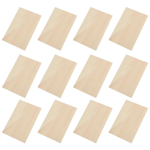 Holzteile zum Basteln, Holzbrett zum Basteln, quadratische Holzplatten, 12 Stück, dünne rechteckige Lindenholzplatten, Bastelzubehör Holzteile zum Basteln, Holzbrett zum Basteln, quadratische Holzplatten, 12 Stück, dünne rechteckige Lindenholzplatten, Bastelzubehör von Generic