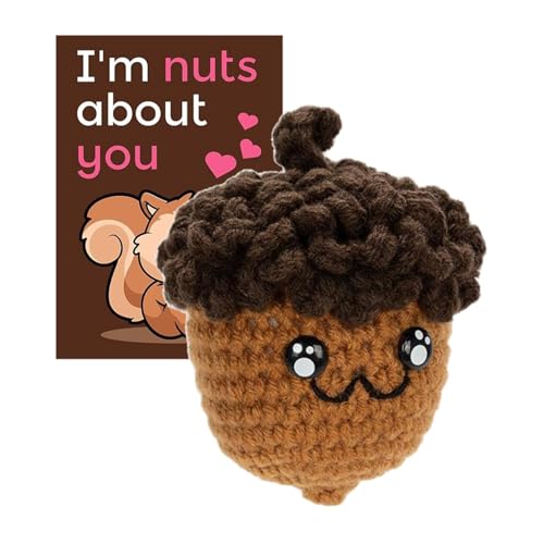 Horn aus Strick, Plüsch, niedlich, Häkeln mit Quaste, Spielzeug aus Wolle, Up Up Up – handgestrickt mit warmer Karte für Thanksgiving Weihnachten von Generic