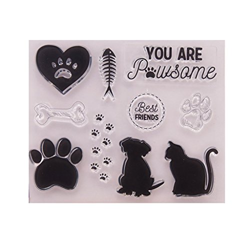 Hund Katze klar Silikon Siegel Stempel für DIY Album Scrapbooking Foto Card Decor sehr praktisch und beliebt Praktisches Design und Langlebig von Generic