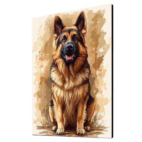 Hund Malen Nach Zahlen Erwachsene Tier Malen Nach Zahlen 100x135 cm DIY Basteln Erwachsene Klarheit Farbe Leinwan Bilder mit Acrylfarben Set 3 Typen Pinsel für Wanddeko Wohnzimmer, Geschenke 2YH-6640 von Generic